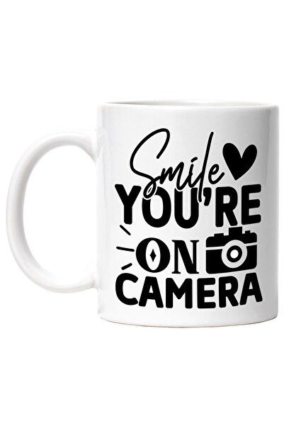 StoryGift Romania Cana cu mesajul in engleza "Smile, you're on camera" - zamb...