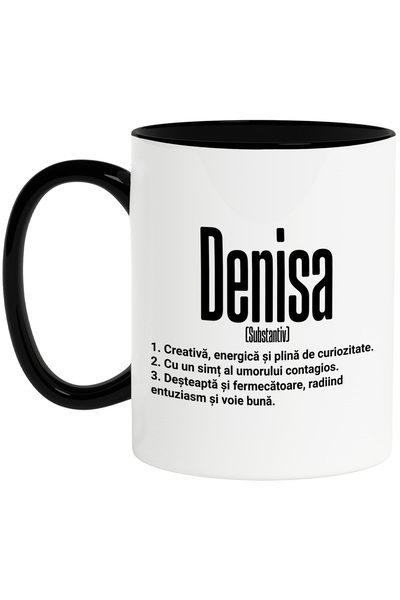 StoryGift Romania Cana Cu Numele Denisa, si Mesaj Motivational, Creativa, Des...