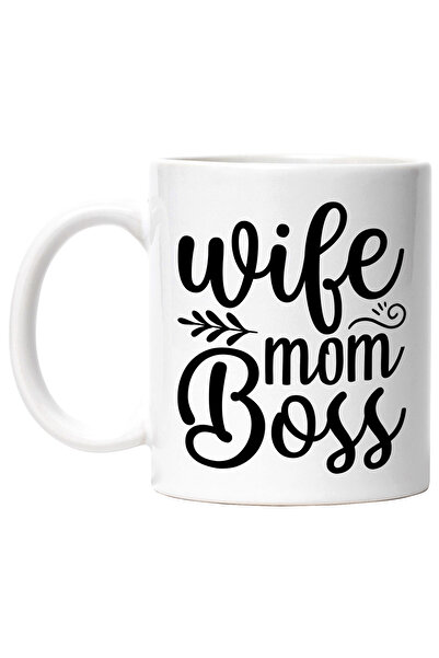 StoryGift Romania Cana cu textul in engleza "Wife, mom, boss" - sotie mama se...