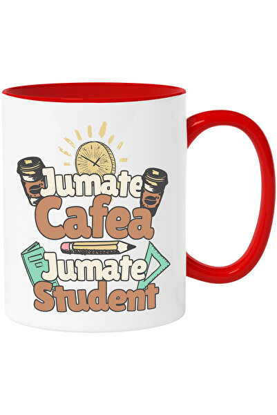 StoryGift Romania Cana Jumate cafea, jumate student facultate scoala, 330ml, ...
