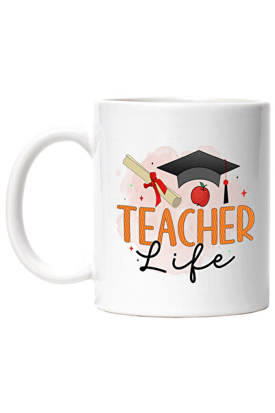 StoryGift Romania Cana cu mesajul "Teacher life", ilustratie, scoala, elevi, ...