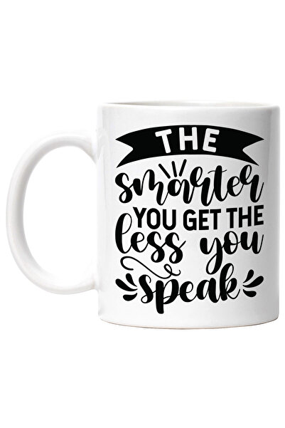 StoryGift Romania Cana cu mesajul "The smarter you get, the less you speak" - cu cat devii mai int, Cu Maner Alb