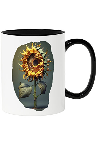 StoryGift Romania Cana cu Floarea Soarelui, Frunze Inchise la Culoare, Natura...