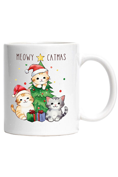 StoryGift Romania Cana cu pisoi cu mesajul "Meowy Catmas", Craciun fericit, i...
