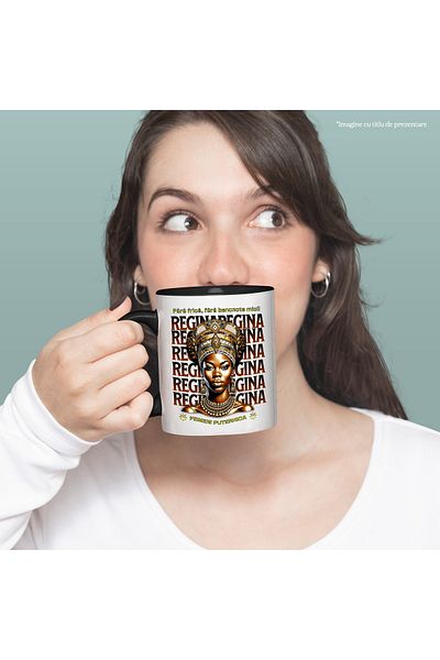 StoryGift Romania Mug without fear without small bills strong woman, 330ml, Ceramic with Handle Ne, With