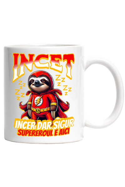 StoryGift Romania Cana Super Erou - Incet dar Sigur, 330ml, Ceramic cu Maner ...