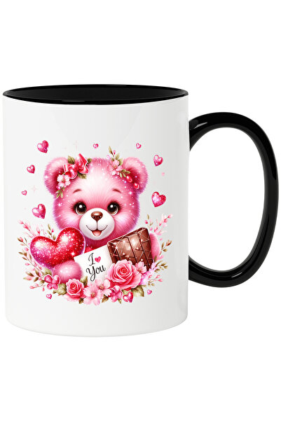 StoryGift Romania Cana cu o ursoaica de plus | roz | binedispusa | inimioare ...
