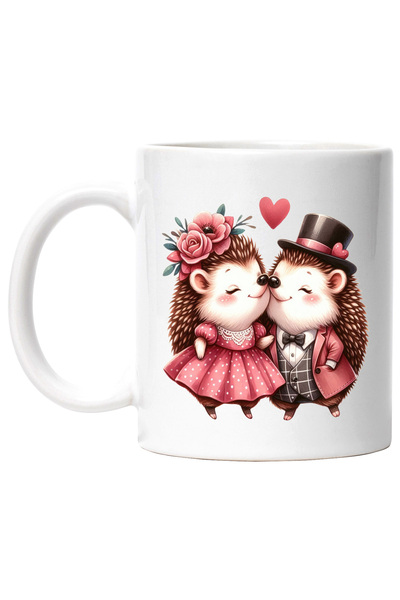 StoryGift Romania Cana cu 2 arici, ilustratie, relatie, prietenie, inima, flo...