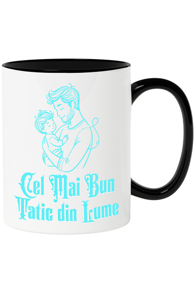 StoryGift Romania Cana cu Silueta Tata Si Copil Bebe Text Cel mai Bun Tatic D...