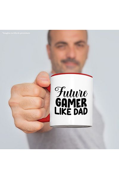 StoryGift Romania Mug with the text in English "Future gamer like dad" - future computer gamer, With ,STG