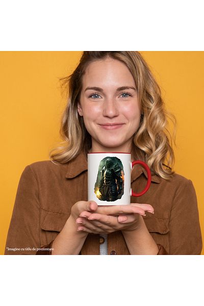 StoryGift Romania Futuristic Robot Portrait Mug, Metal Robot, Robot Helmet, Sci-Fi, Future, With,STG.