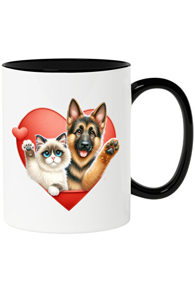 StoryGift Romania Cana cu o pisicuta Birmaneza si un catel lup | ilustratie |...