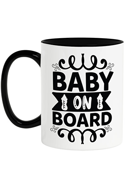 StoryGift Romania Cana cu textul in engleza "Baby on board" - bebelus la bord...