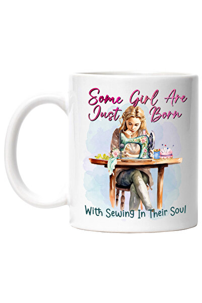 StoryGift Romania Cana cu mesajul "Some girls are just born with sewing in th...