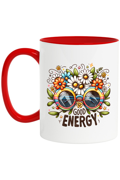 StoryGift Romania Cana cu mesajul "Good energy", stilul hippie, cultura, ilus...