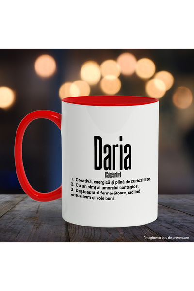 StoryGift Romania Mug With the Name Daria, and Motivational Message, Creative, Smart, Curious, Fun, With, STG.