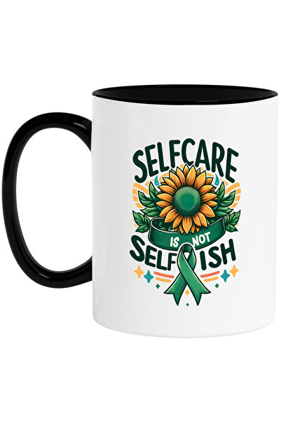 StoryGift Romania Cana cu mesajul "Selfcare is not selfish", stilul hippie, c...