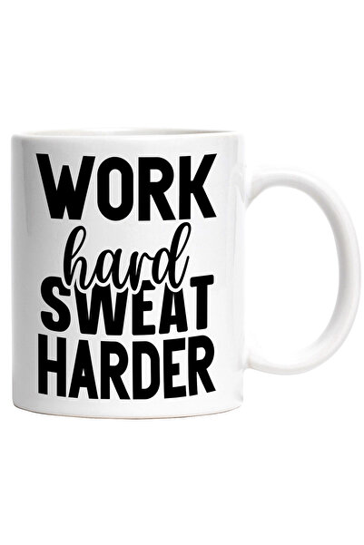 StoryGift Romania Cana cu textul "Work hard, sweat harder" - munceste din gre...