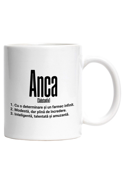 StoryGift Romania Cana Cu Numele Anca, si Mesaj Motivational, Determinare, Mo...