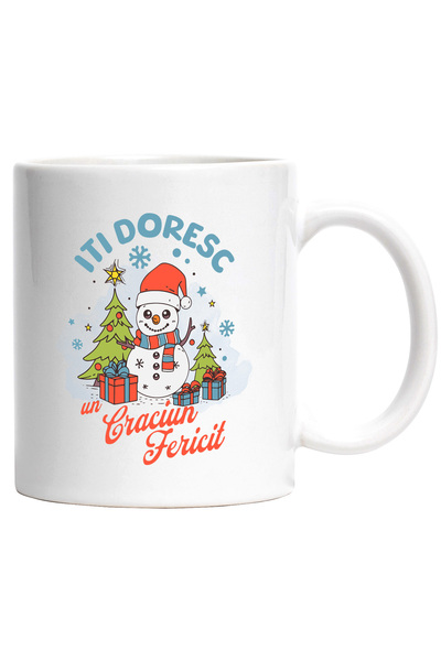 StoryGift Romania Cana iti doresc un craciun fericit om de zapada cadou, 330m...