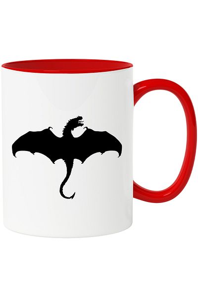 StoryGift Romania Cana cu un dragon furios care zboara cu Maner Rosu, Cu Maner Rosu