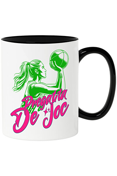 StoryGift Romania Cana cu Femeie Sportiva Jucatoare De Baschet Meci Minge Cos...