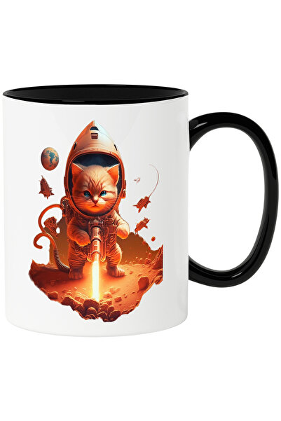 StoryGift Romania Cana cu Pisica Astronaut, Pisica in Spatiu, Pisica Portocal...