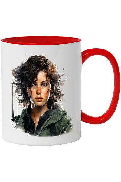 StoryGift Romania Cana Cu Ellie Williams, Personaj Fictiv, The Last Of Us, Jocuri Video, Multicolo, Cu Maner Rosu