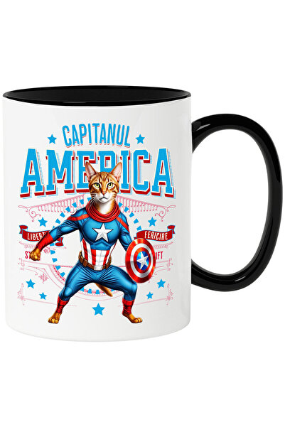 StoryGift Romania Cana cu Abisinian / Abyssinian Pisica In Costum de Capitan ...