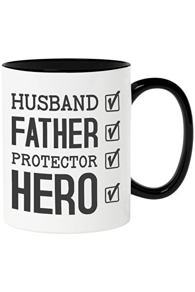 StoryGift Romania Cana cu Mesajul in Engleza Husband Father Protector Hero, S...