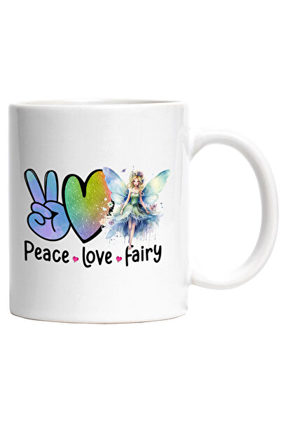 StoryGift Romania Cana cu zana cu mesajul "Peace, love, fairy", semnul victor...
