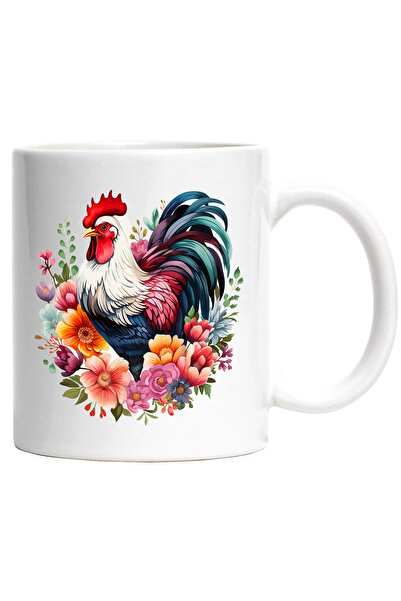 StoryGift Romania Cana cu un cocos serios | ilustratie | flori divers colorat...