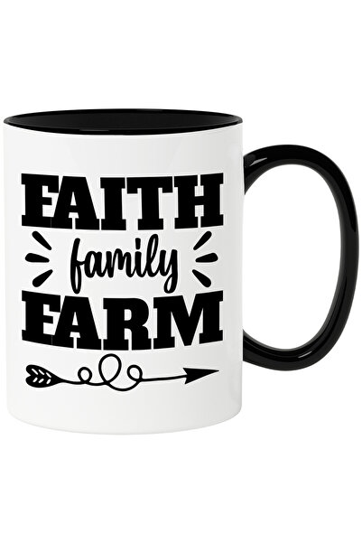 StoryGift Romania Cana cu textul "Faith, family, farm" - credinta familie fer...