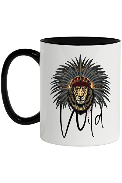 StoryGift Romania Cana Cu Mesaj In Engleza Wild, Leu, Bijuterii, Pene, Palari...