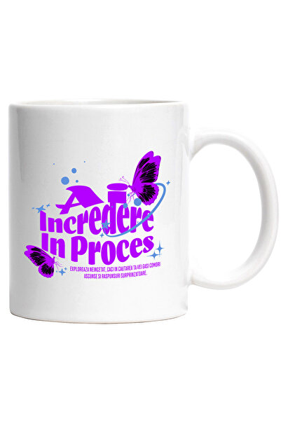 StoryGift Romania Cana Ai Incredere In Proces, 330ml, Ceramic cu Maner Alb, Cu Maner Alb