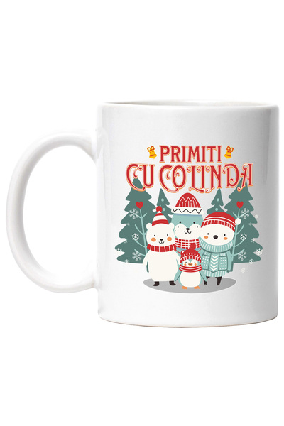 StoryGift Romania Cana primiti cu colinda om de zapada Craciun , 330ml, Ceram...