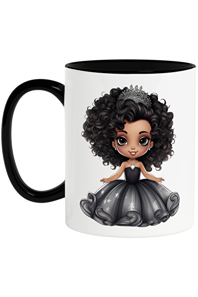 StoryGift Romania Cana cu o fetita de culoare, ilustratie, coronita, rochie, ...