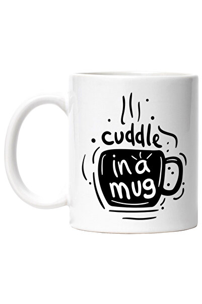 StoryGift Romania Cana Cu Mesaj In Engleza Cuddle In A Mug, Cana, Iubire, Abur, Alb Negru 330 ml, , Cu Maner Alb