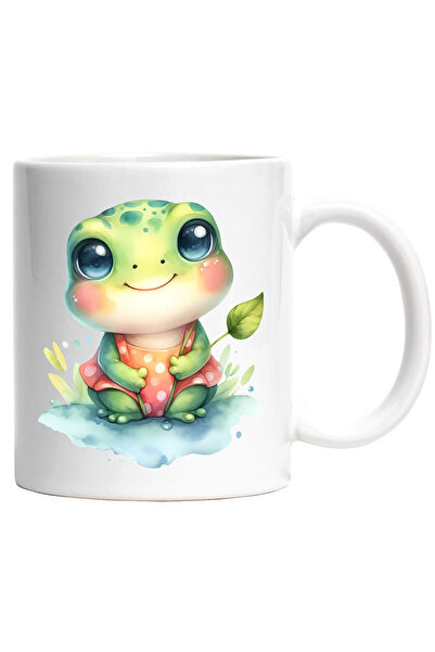 StoryGift Romania Cana cu o broscuta vesela | ilustratie | frunze | plante | ...