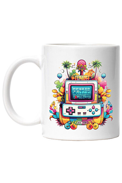 StoryGift Romania Cana cu un joc vechi pe televizor, ilustratie, stil retro, ...