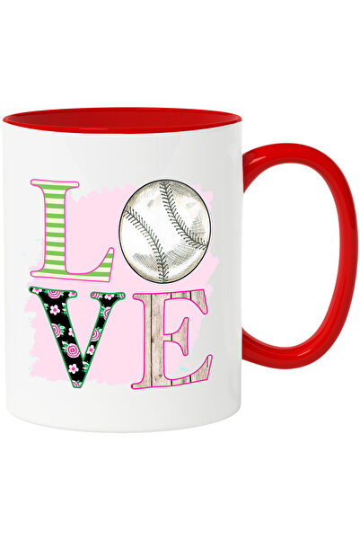 StoryGift Romania Cana cu mesajul "Love", minge de baseball, ilustratie, spor...