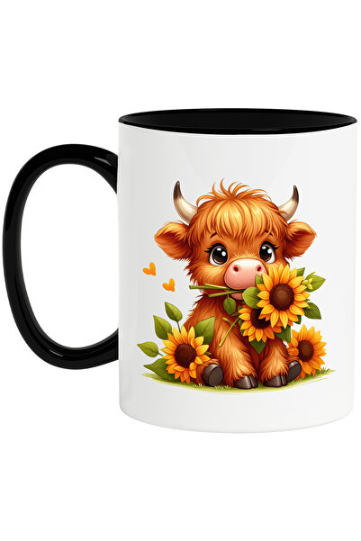 StoryGift Romania Cana cu un zimbru care are flori de floarea-soarelui in gur...