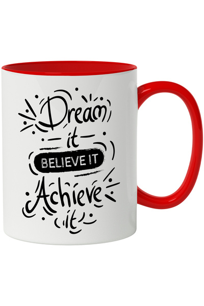 StoryGift Romania Cana Cu Mesaj In Engleza Dream It Believe It Achieve It, Vi...