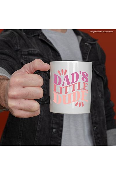 StoryGift Romania Mug for dad's little guy - text in English little boy with Black Handle, With Handle N,STG