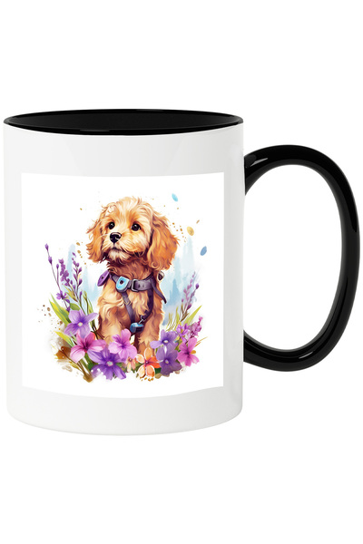 StoryGift Romania Cana cu un catel care priveste in zare | ilustratie | flori...