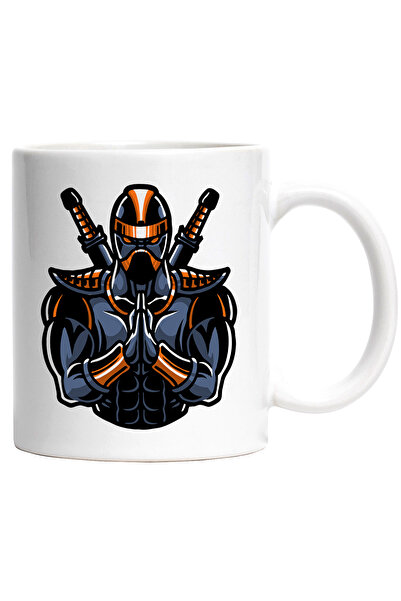 StoryGift Romania Cana Cu Ninja, Sabie, Luptator, Armura, Multicolor 330 ml, Ceramica cu Maner Alb, Cu Maner Alb