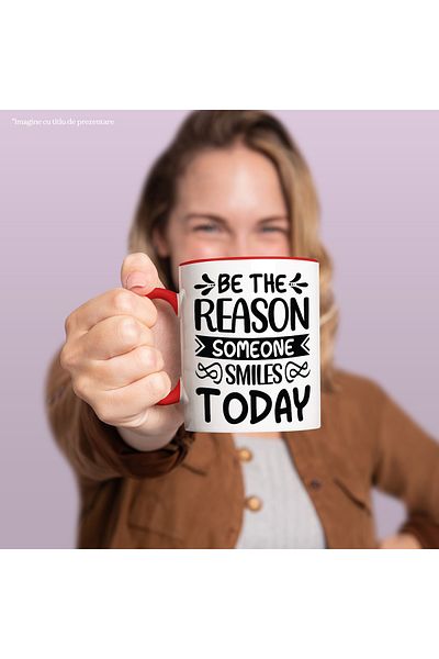 StoryGift Romania Mug with the message "Be the reason someone smiles today" - help kindness, With,STG.