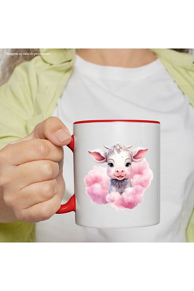 StoryGift Romania Mug with a calf among the clouds | illustration | in the world of dreams | dream with your eyes, With ,STG