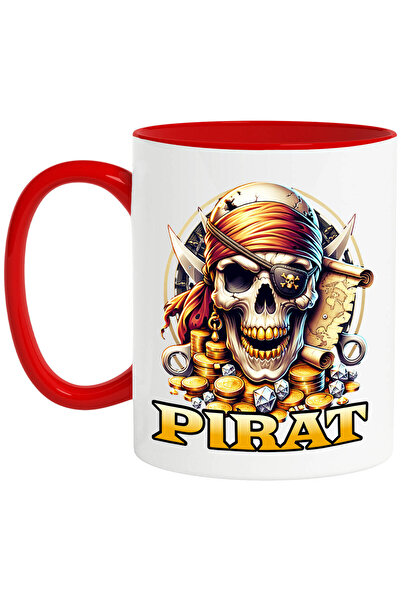 StoryGift Romania Cana cu Craniu uman Mort Pirat Cu Dinti De Aur Si Bandana, ...