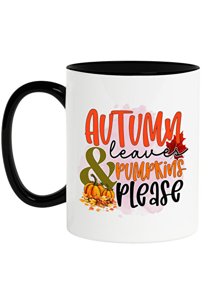 StoryGift Romania Cana cu mesajul "Autumn leaves & pumpkins please", toamna, ...